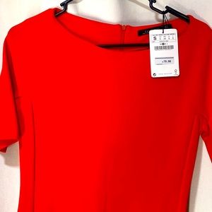 Zara woman midi red dress